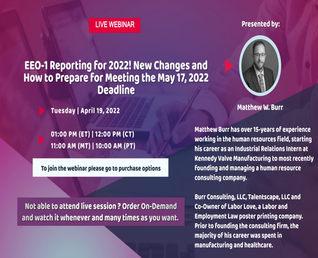 EEO1 Reporting for 2022! New Changes and How to Prepare for Meeting