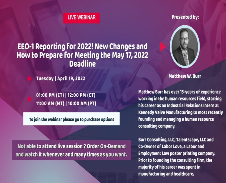 EEO1 Reporting for 2022! New Changes and How to Prepare for Meeting