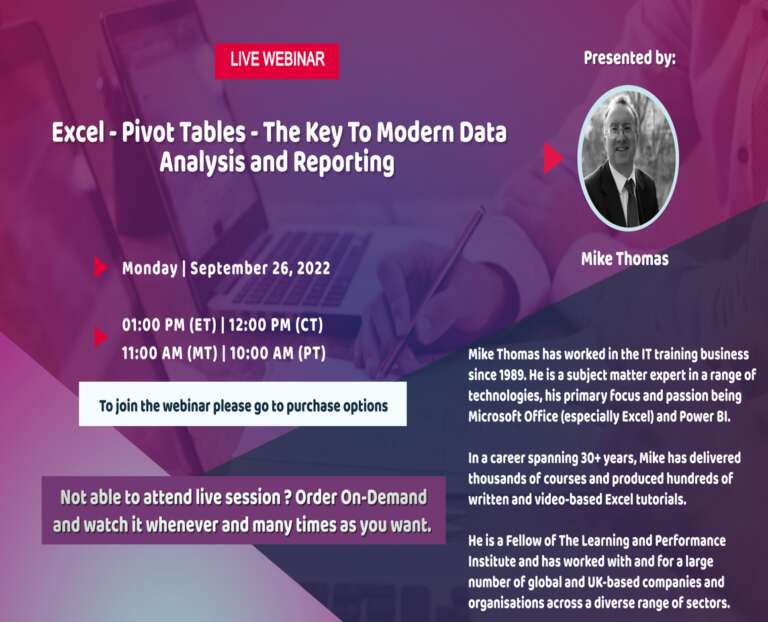 Excel Pivot Tables The Key To Modern Data Analysis and Reporting Pedu